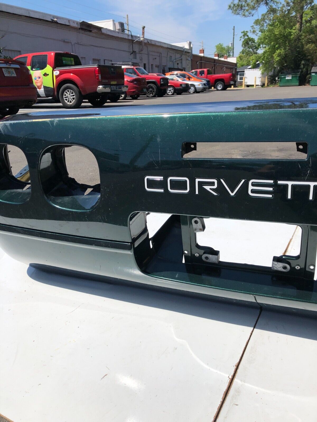 1991 - 96 C4 Corvette REAR Bumper Cover Facia Green OEM -- Pick up or Freight