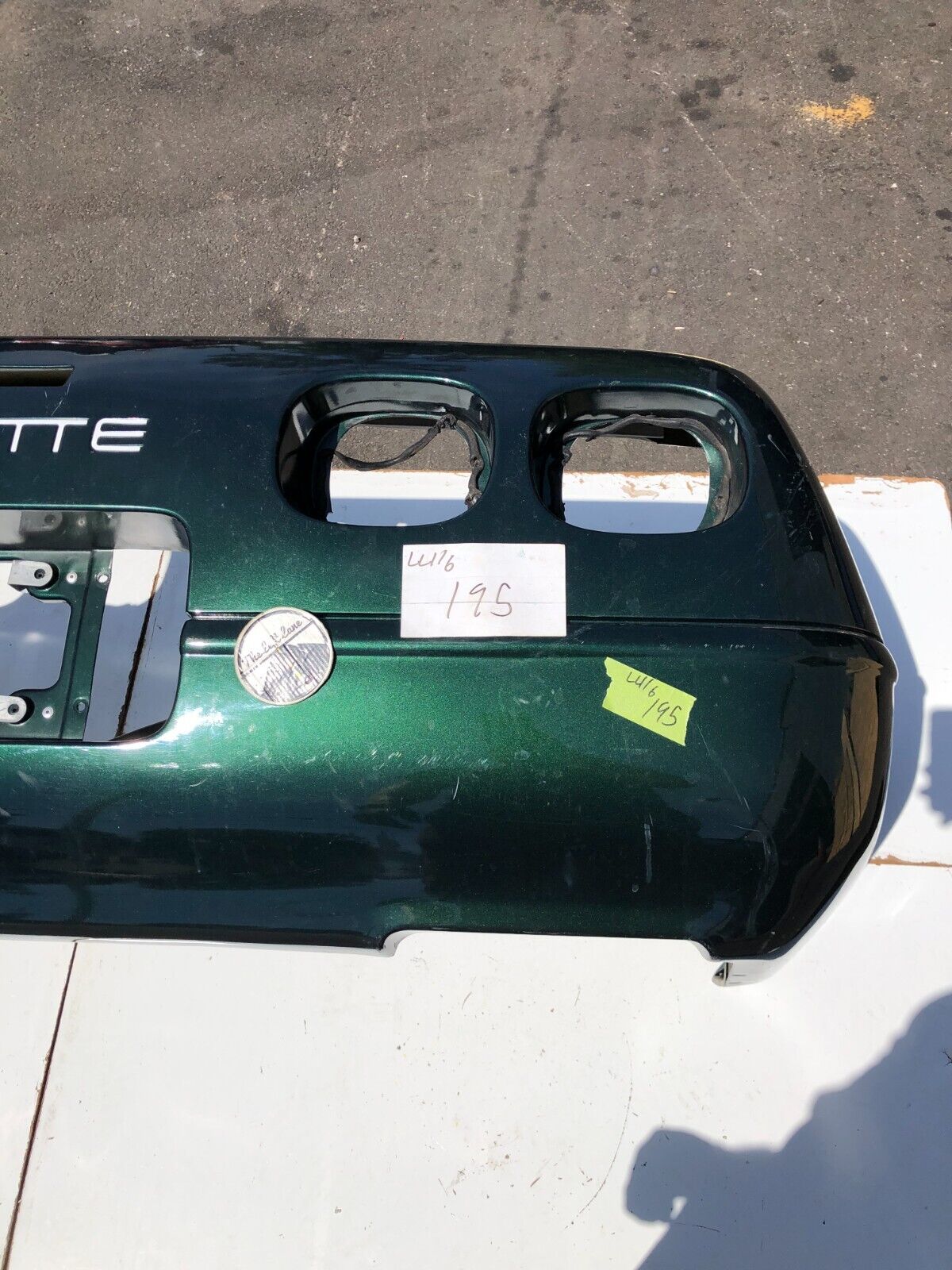 1991 - 96 C4 Corvette REAR Bumper Cover Facia Green OEM -- Pick up or Freight