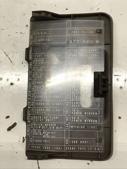 94 01 Acura Integra Brown Interior Fuse Box Cover Lid Panel Diagram Relay DC DC2