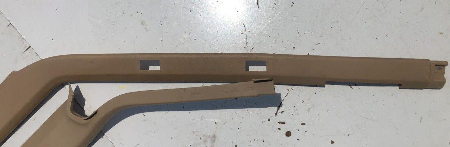 Jeep Cherokee XJ 84-96 4 Door A Pillar Windshield Trim Tan Pair (Y93)