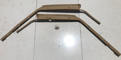 Jeep Cherokee XJ 84-96 4 Door A Pillar Windshield Trim Tan Pair (Y93)